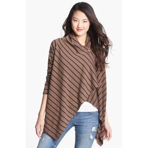 One-Button Fleece wrap Cardigan